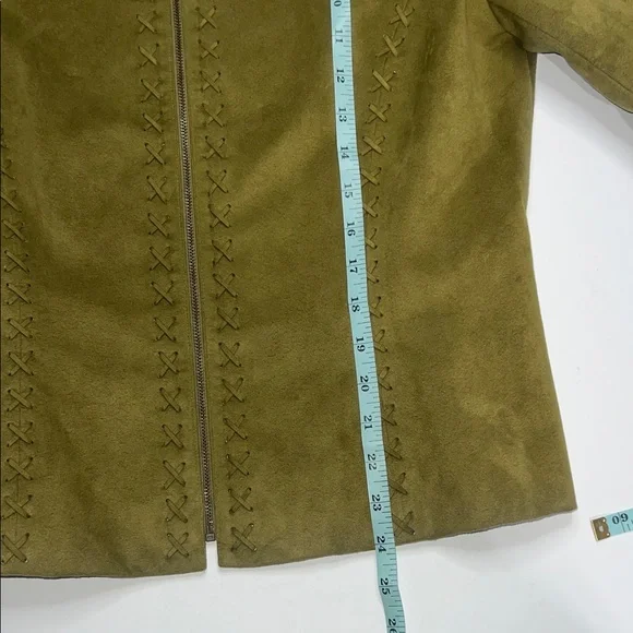 Carlisle Olive Faux Suede Women's Jacket - Picture 8 of 9
